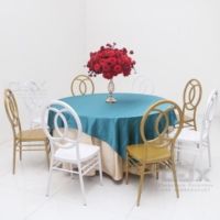 Offre Spéciale en vrac personnalisé table et chaises de banquet en métal et empilables pour événements en plein air pour mariage