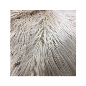 brown brushed shaggy long pile fur faux fur fabric for costumes
