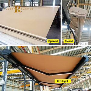 Toldo retráctil Tasa competitiva Soporte de pared Pantalla de aluminio Cassette completo Toldo de brazo de <span class=keywords><strong>manivela</strong></span> plegable motorizado <span class=keywords><strong>con</strong></span> luces LED - Product Image 2
