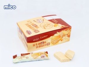 Délicieuses et savoureuses gaufrettes aromatisées <span class=keywords><strong>à</strong></span> la fraise, aux cacahuètes et <span class=keywords><strong>à</strong></span> <span class=keywords><strong>l</strong></span>'<span class=keywords><strong>avoine</strong></span> en boîte, le choix parfait de collation pour <span class=keywords><strong>les</strong></span> enfants. - Product Image 1