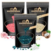 Lifestance 1LB Perles de cire dépilatoire à la résine naturelle vert foncé, à base d'huile essentielle de rose, anti-allergique, sans parfum, à fusion rapide, pour épilation complète