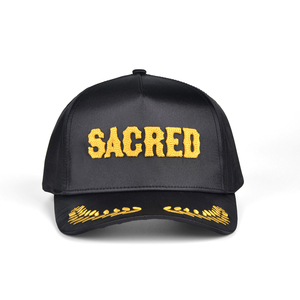 Casquette <span class=keywords><strong>de</strong></span> baseball en satin personnalisée avec <span class=keywords><strong>broderie</strong></span> <span class=keywords><strong>de</strong></span> chaîne, casquette <span class=keywords><strong>de</strong></span> camionneur en satin à 5 panneaux, casquette <span class=keywords><strong>de</strong></span> baseball noire tendance - Product Image 1