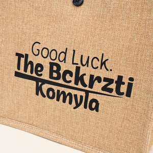 <span class=keywords><strong>Borsa</strong></span> Shopper Personalizzata in Iuta Naturale Ecologica, Riutilizzabile, Impermeabile, con Lettere Stampate - Product Image 5