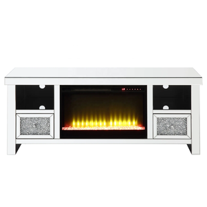 暖炉付きのモダンなホームミラーメディアコンソールミラーTVスタンド - Product Image 4