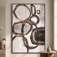 Art mural abstrait contemporain en matériaux PS légers, imprimé en 3D, pour décorer les maisons et les bureaux