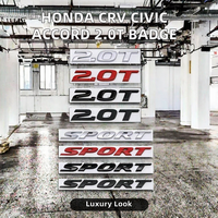Badge arrière en métal fendu pour CRV 10ème génération, Civic, Accord, avec autocollant 2.0T SPORT ST-0066, type adhésif, usage unique