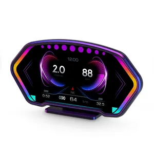 2024 Newest auto gauge LCD screen Multi function HUD speedometer car hud P3 GPS OBD head up display
