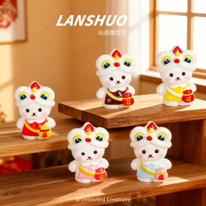 ตุ๊กตากระต่ายเรซิ่นหลานซัว ของตกแต่งตรุษจีน สไตล์การ์ตูน งานฝีมือศิลปะ ของขวัญ - Product Image 3