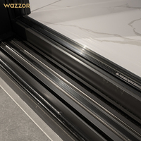 Portes coulissantes en verre trempé en aluminium Wazzor avec conception insonorisée, fonctionnement fluide, surface finie pour cuisine, salon