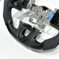 Volant de voiture en fibre de carbone véritable et suède, design plat sportif avec marquage à 12 heures, adapté à la Renault Megane 3 RS