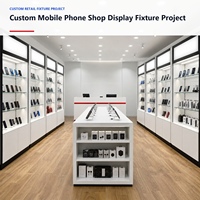 Vitrine d'exposition personnalisée pour téléphones portables, comptoir d'affichage LED pour magasin de téléphonie mobile, fabricant complet d'agencements de magasin OEM ODM