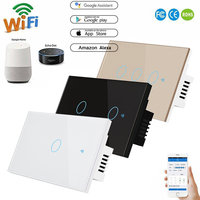 Interrupteur intelligent 1 à 4 gangs WiFi et RF 120 Type Interrupteur mural tactile intelligent pour éclairage Module d'automatisation de la maison intelligente Télécommande Norme américaine