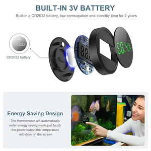 Termometro digitale per acquario, termometro per rettili con LED Touch Screen per pesci animali acquatici <span class=keywords><strong>Axolotl</strong></span> Turtle - Product Image 5