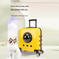 Sac de transport tendance pour animaux de compagnie (chats et chiens) avec fermeture éclair, en tissu Oxford, design capsule spatiale, bagage rigide rectangulaire portable