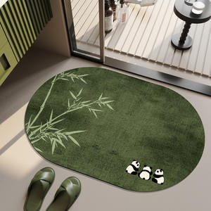 Tapis de bain en terre de diatomée, motif lapin de dessin animé ovale, absorbant et antidérapant, pour salle de bain, entrée, chambre à coucher, cuisine - Product Image 2