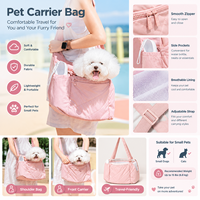 Nouvel Arrivage Tapis de couchage pliable en polyester pour petits chiens et chats, Sac de transport pour animaux de compagnie à bandoulière pour extérieur avec fermeture ouverte