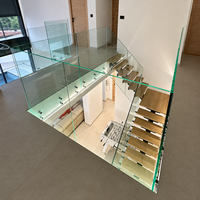 Panneaux de verre trempé sans cadre en verre de sécurité laminé pour garde-corps d'escalier, balustrade d'escalier, résistant aux chocs, PVB