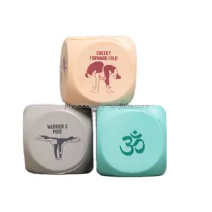 Logotipo personalizado impresso madeira Dice Set em vários tamanhos para artesanato e presentes