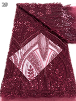 NI.AI nouveau Design Nigeria Tulle Net dentelle perlée séquence maille dentelle tissu pour les femmes robe de mariée matériel