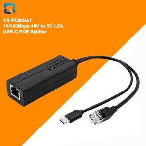 100Mbps Type-C đầu ra 48V đến 5V 3.5A tiêu chuẩn IEEE802.3af/tại PoE Splitter Adapter CE FCC ROHS chứng nhận cho CCTV Camera An Ninh - Product Image 1