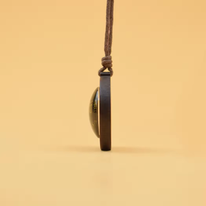 Collana pendente in legno con Mandala in legno intagliato a mano-cordone naturale, stile Boho Yoga regalo di meditazione - Product Image 2