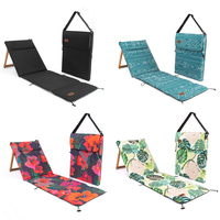Chaise longue de plage et de pique-nique réglable en bois, portable, avec dossier, imprimé personnalisé, de luxe, pour l'extérieur, vente en gros