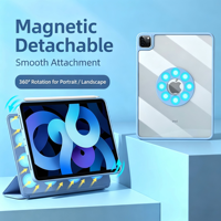 Étui de protection magnétique intelligent pour tablette iPad Pro 11 Air 5/4 11/12,9 pouces, coque arrière transparente, support pliable pour stylet