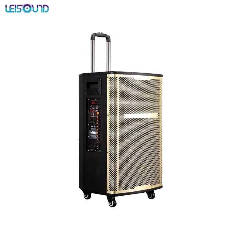 LEISOUND 2020 Baru Model 15 Inci Speaker Hitam PA Sound Sistem Profesional Di Luar Menggunakan Powered Karaoke Trolley Speaker 150W