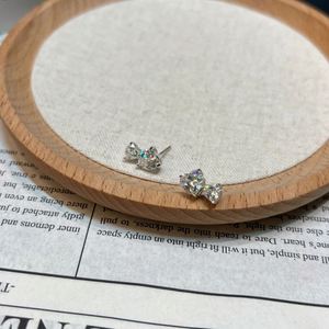 Dylam Dainty High Jewellery 925 <b>Silver</b> D VVS1 Moissanite Heart Love Shape <b>Stud</b> Earrings for Valentine's Day Gifts - Product Image 4