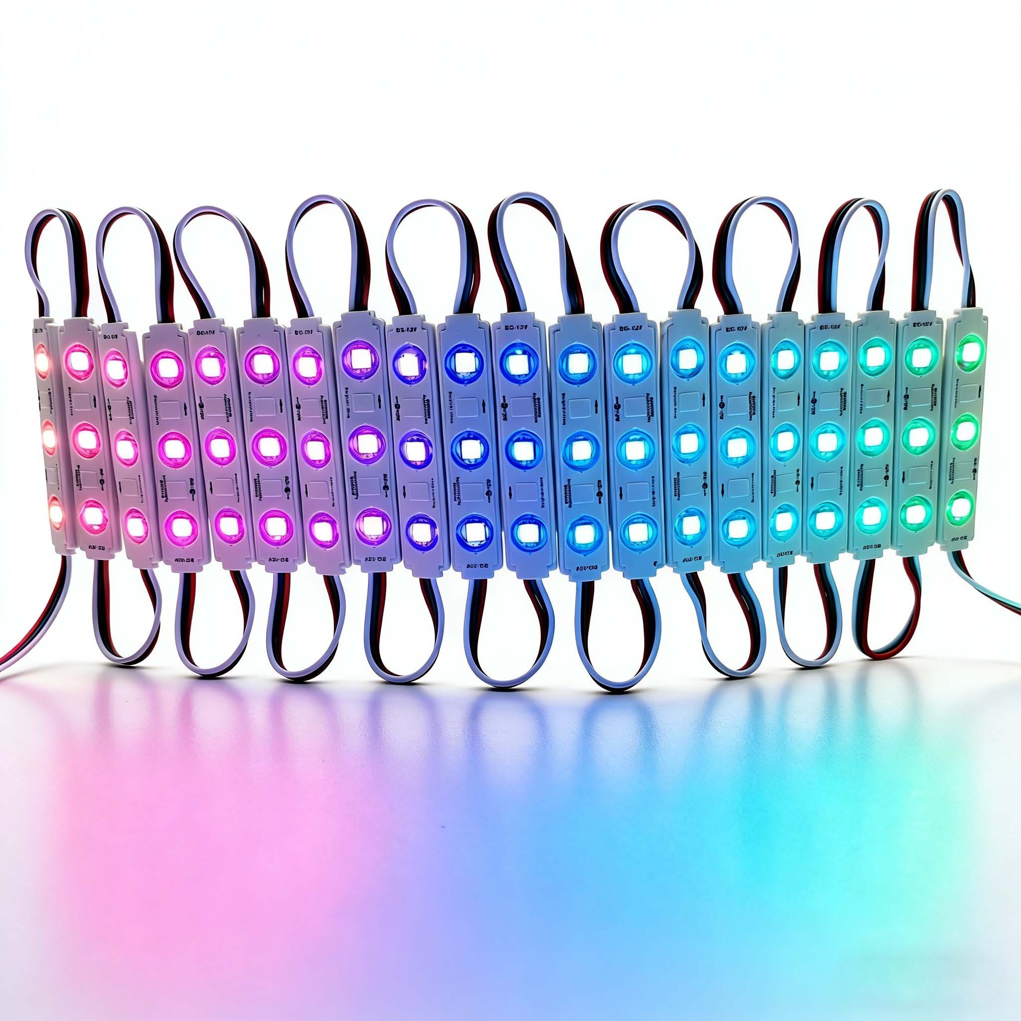 DC12V 75x15mm RGB LED Module 3LEDs SMD 5050 WS2811 IC Addressable Pixel Module for Advertising Sign Light Box