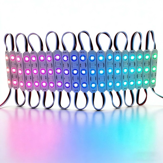 DC12V 75x15mm RGB LED Module 3LEDs SMD 5050 WS2811 IC Addressable Pixel Module for Advertising Sign Light Box