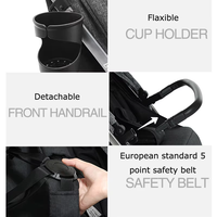 Poussette bébé certifiée CE en alliage, pliage à une main, capote panoramique, poignée réversible, 360° °   Roues antichoc, 3 modes OEM