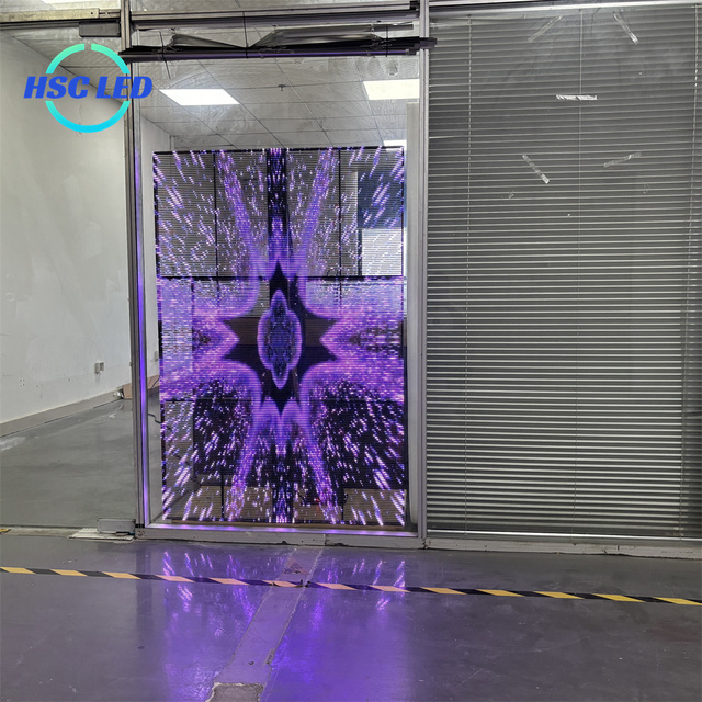 LED Advertising Transparent Display HD P3.91-7.81 Transparent LED Screen for Car Showroom 4S Shops Glass Window Mall
