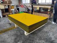 3 couches Double Couleur 15mm HDPE Feuille Sandwich MATT Finish CNC Extrude Orange Peel Texture Core Board