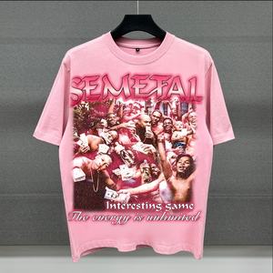 Camiseta de algodón de alta calidad personalizada, estilo streetwear, diseño de camiseta de peso pesado, hombros caídos, impresión DTG, camisetas gráficas extragrandes - Product Image 5