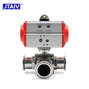 JTAIV Acero Inoxidable 316 Grado Alimenticio, Válvula de Bola Sanitaria de 3 Vías T/L de Acción Simple, Tri-Clamp OEM - Product Image 2