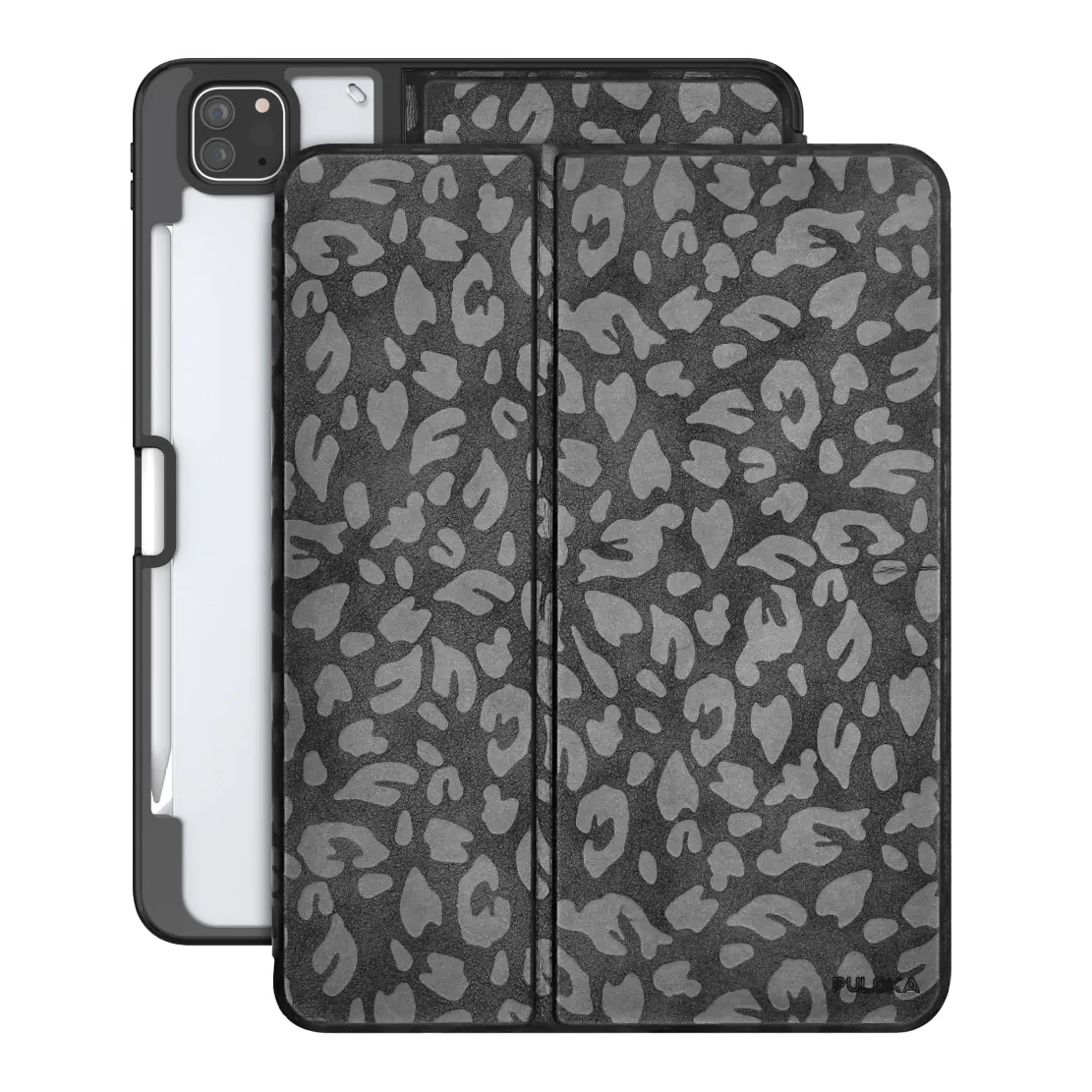 PULOKA customed iPad Cover leopardata in pelle microfibra con portamatite Auto Sleep/Wake per iPad 9th 8th 10th