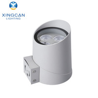 Lampes murales extérieures DMX RGB à haute luminosité IP65 en aluminium Epistar LED CRI 80 20W 50W étanches en forme de cylindre en verre trempé