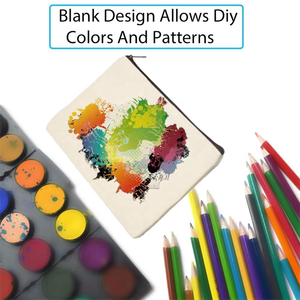 Оптовая продажа: Подарочный чехол-косметичка из хлопкового холста с индивидуальным дизайном, логотипом и застежкой-молнией для хранения косметики и карандашей - Product Image 3