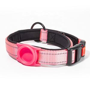 AirTag 개 목걸이 개를위한 맞춤형 소프트 라이닝 에어 태그 칼라 개를위한 조정 가능한 반사 애완 동물 목걸이 - Product Image 2