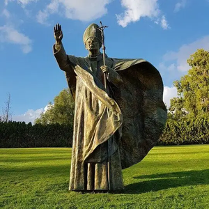 Escultura personalizada de tamaño real, estatua del Papa <span class=keywords><strong>John</strong></span> <span class=keywords><strong>Paul</strong></span> <span class=keywords><strong>II</strong></span>, Pontiff de bronce - Product Image 4