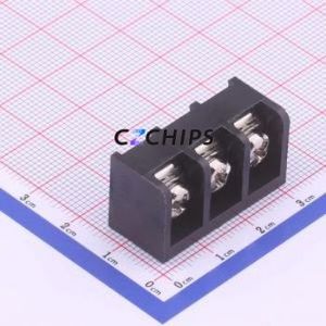 DBT50-9.5-3P-BK-P Barrier Terminal Block Through hole Component (THT),P=9.5mm Connector Three Sides 9.5mm 1x3P Straight Pin - Product Image 1