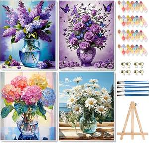 Foto di <span class=keywords><strong>fiori</strong></span> personalizzati per pittura ad olio digitale con Kit di numeri, pittura su tela per la casa decorazione della parete artistica - Product Image 1