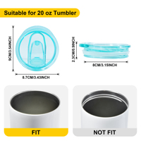 Couvercles coulissants anti-fuites RTS Couvercles en plastique de remplacement résistants aux éclaboussures pour gobelet droit de 20 oz