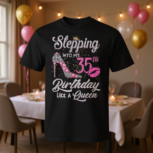 Maglietta da donna per il mio 35° compleanno: entrando nel mio 35° compleanno come una regina - Product Image 3