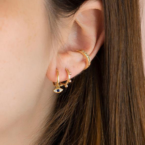Pendientes de Plata de Ley S925 con Ojos de Diablo, Pendientes de Plata de Ley con Ojos Azules Retro - Product Image 3