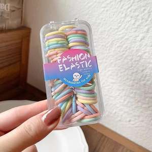 60PC Box Pack High Elastic color <span class=keywords><strong>lazos</strong></span> para el cabello caja colorida bebé bandas para el cabello Accesorios - Product Image 4