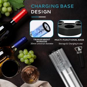 EUHOMY Electric <b>Wine</b> Opener Stainless Steel 4 In 1 Automatic Corkscrew With Aerator Pourer And Foil Cutter - Product Image 6
