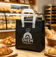 Sac isotherme non tissé pour aliments, café, lait, thé, avec doublure en aluminium, pour livraison à emporter, restauration, vente en gros