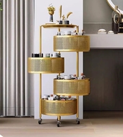 KINNO rak penyimpanan kosmetik, penyusun produk perawatan kulit parfum berputar lantai meja rias logam Multi lapis
